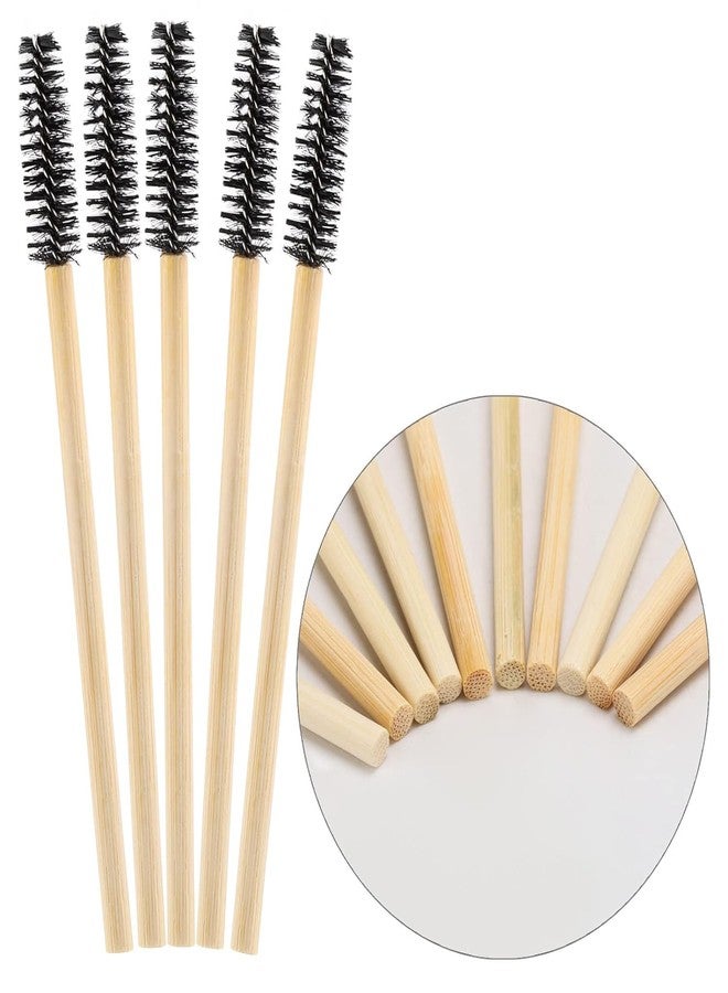 Tbestmax 300 Disposable Mascara Wands Eyelash Brush Spoolies for Eye Lash Extension Eyebrow Bamboo Stick Black - Image 5