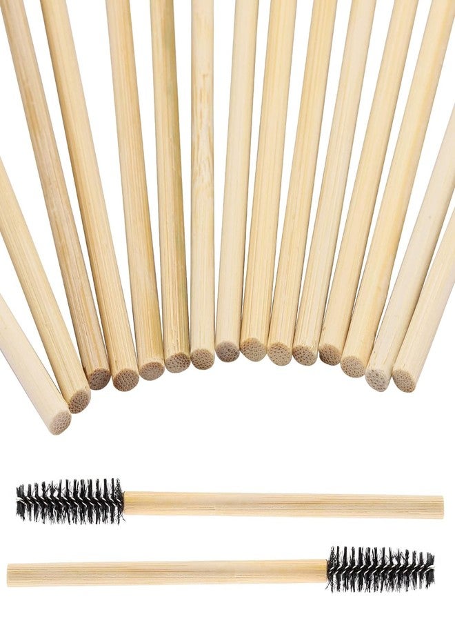 Tbestmax 300 Disposable Mascara Wands Eyelash Brush Spoolies for Eye Lash Extension Eyebrow Bamboo Stick Black - Image 4