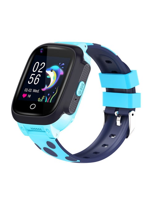 4G Multilingual Q12B Photographic Waterproof Video Q19 Call Children GPS Smart Location Phone Watch-Color:4G-C1 GPS Positioning + Video Call Version-Blue