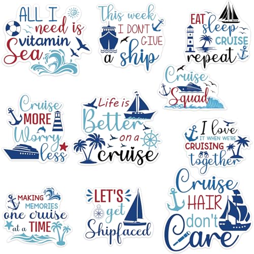 TREACLUB Cruise Ship Door Decorations, 10PCS Large Cruise Door Decorations Magnetic This Week Funny Carnival Cruise Magnets Cabin Magnets Birthday Magnets for Cruise Door Fridge Car Computer - Image 1