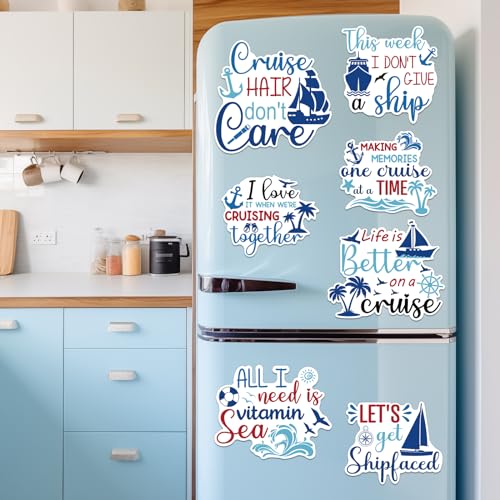 TREACLUB Cruise Ship Door Decorations, 10PCS Large Cruise Door Decorations Magnetic This Week Funny Carnival Cruise Magnets Cabin Magnets Birthday Magnets for Cruise Door Fridge Car Computer - Image 5