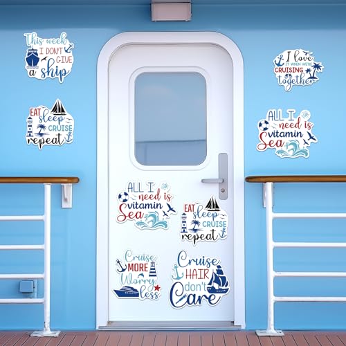 TREACLUB Cruise Ship Door Decorations, 10PCS Large Cruise Door Decorations Magnetic This Week Funny Carnival Cruise Magnets Cabin Magnets Birthday Magnets for Cruise Door Fridge Car Computer - Image 4
