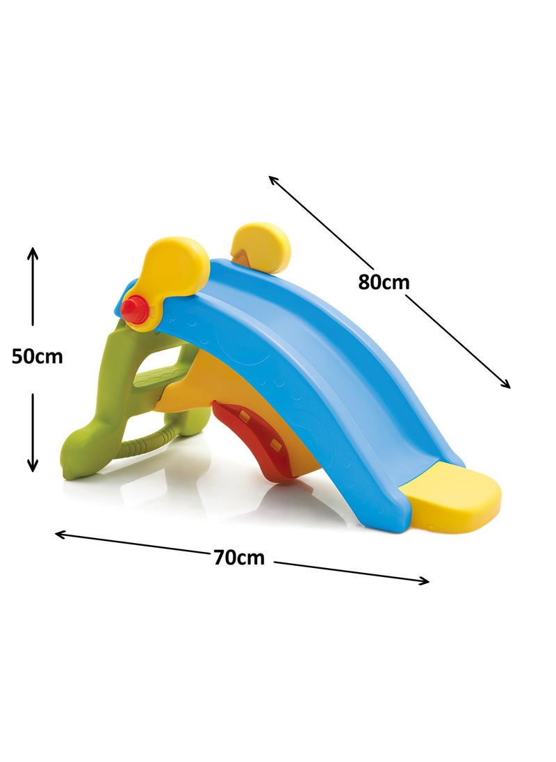 Funz 2 in 1 Toddler Slide & Rocking Toy, Lightweight Sturdy Portable Play Slide Climber for Children, Baby Rocking Horse, Non-Toxic, Easy Set Up Baby Playset for Indoor Outdoor, Light Blue