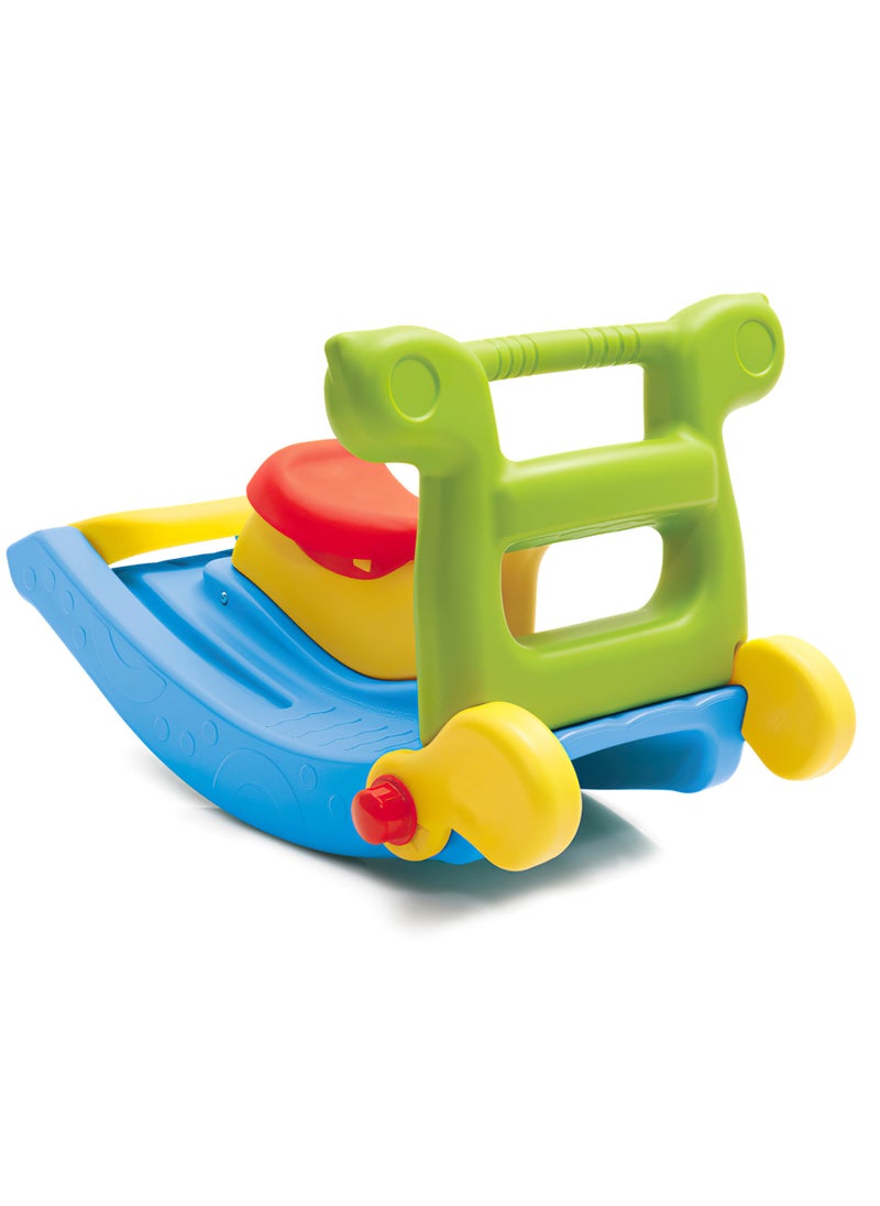 Funz 2 in 1 Toddler Slide & Rocking Toy, Lightweight Sturdy Portable Play Slide Climber for Children, Baby Rocking Horse, Non-Toxic, Easy Set Up Baby Playset for Indoor Outdoor, Light Blue