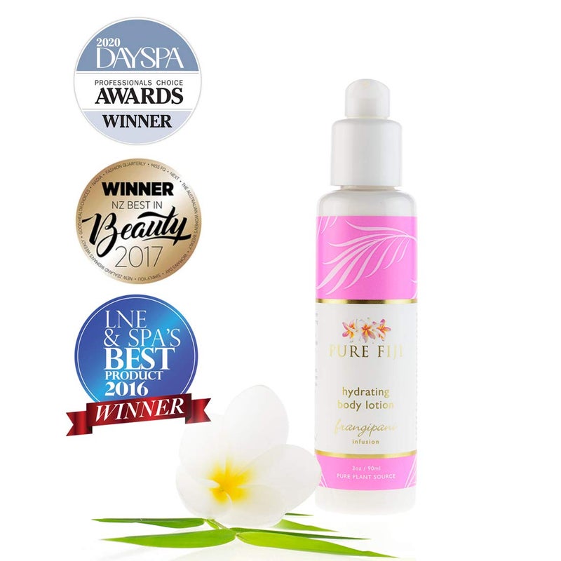 Pure Fiji لوشن الجسم PURE FIJI المرطب - لوشن مرطب للبشرة الجافة مع حليب جوز الهند وفيتامين E، لوشن عضوي للجسم للنساء والرجال، رائحة الفرانجيباني، 3 أونصات - Image 2