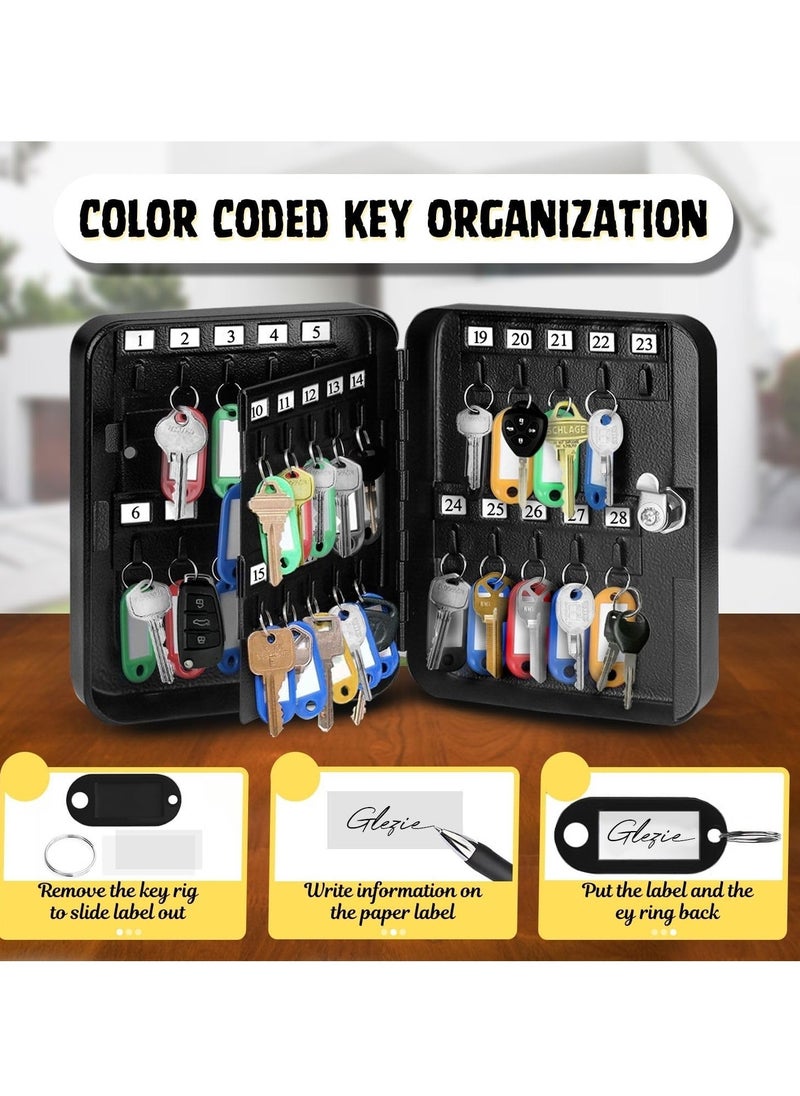 Generic Key Cabinets 40 keys Lock Box for House Key - Iron Material Key Box for Wall with Key Hooks & Key Labels - Key Organizer Box and Safe for Car Real Estate Key Storage  - Image 2