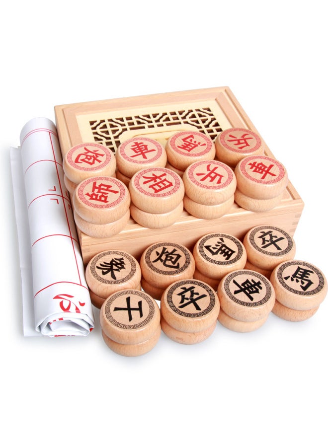 Chinese Chess Small Size Chess Gift Leather Chessboard Wooden Gift Box Puzzle Board Game YB112-Color:4.5 Wooden Box Packaging - Image 4