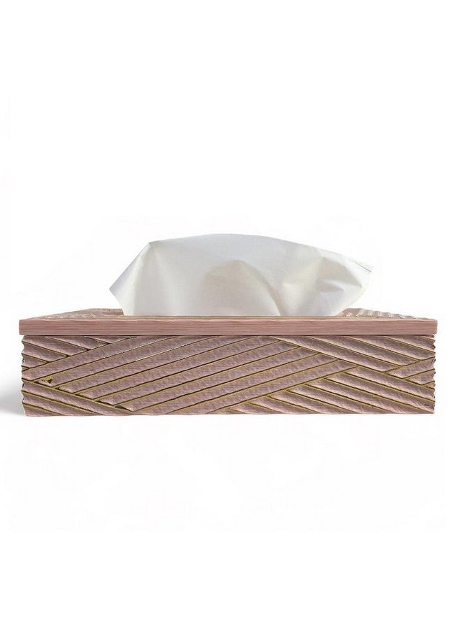 Art Street Tissue Box Holder with Cover, Rectangle Facial Tissue Paper Box Holder Decorative Organizer, Napkin Dispenser Box for Bathroom, Home, Office & Restaurant (Pink, Size: 9x6x2.3 Inch) - Image 4