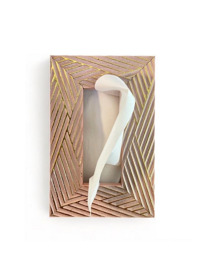 Art Street Tissue Box Holder with Cover, Rectangle Facial Tissue Paper Box Holder Decorative Organizer, Napkin Dispenser Box for Bathroom, Home, Office & Restaurant (Pink, Size: 9x6x2.3 Inch) - Image 3