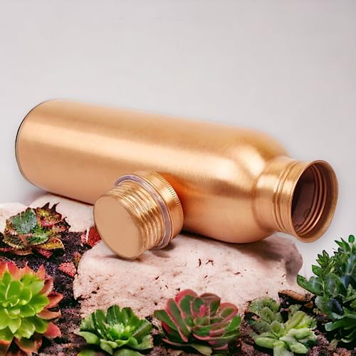 soulvinee Copper water bottle 1 liter | Leak proof, rust proof copper bottle pure copper and health benefits of copper water | Easy to use and carry | Copper bottle for home, school and office pcs 1 - Image 4