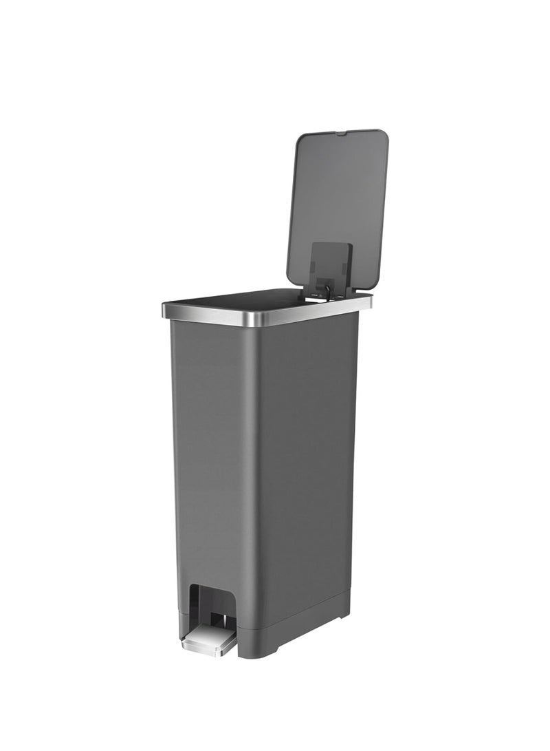Orchid EKO HANA Slim Plastic Pedal Bin, Compact Waste Bin with Soft Close Lid, Foot Pedal Trash Can for Bathroom, Bedroom Garbage Bin for Office, Dustbin with Removable Inner Bucket (45 Liters) - Image 2