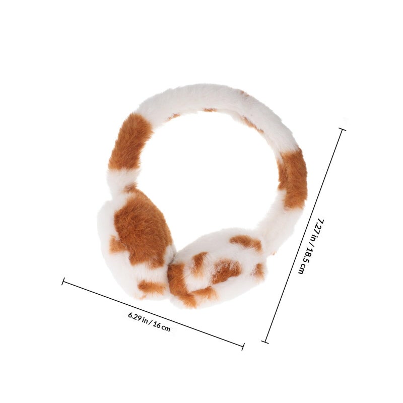 Foldable Leopard Print Ear Muffs Plush Winter Ear Warmers For Men Women Outdoor - Image 3