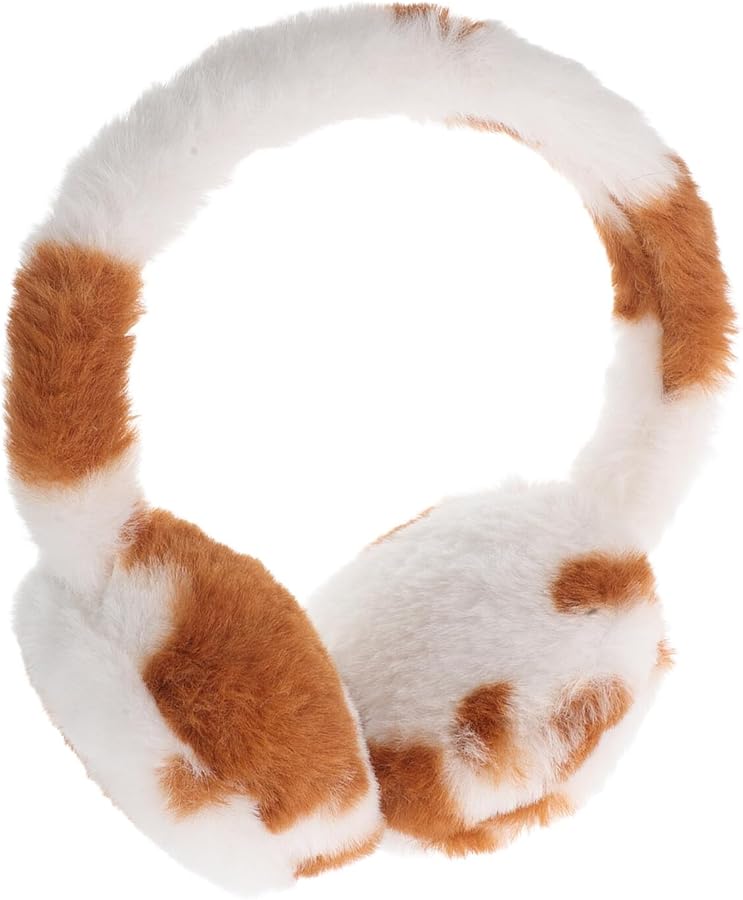Foldable Leopard Print Ear Muffs Plush Winter Ear Warmers For Men Women Outdoor - Image 1