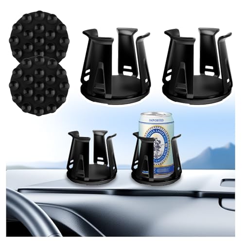VKQTS 2PCS Car Cup Holder Insert with Adaptive Clamping ArmSelfAdhesive Cup Holder Inserts for Car with Suction Cups MountPortable Cupholder Insert for Cars Fixed Water CupsDrinks - Image 1