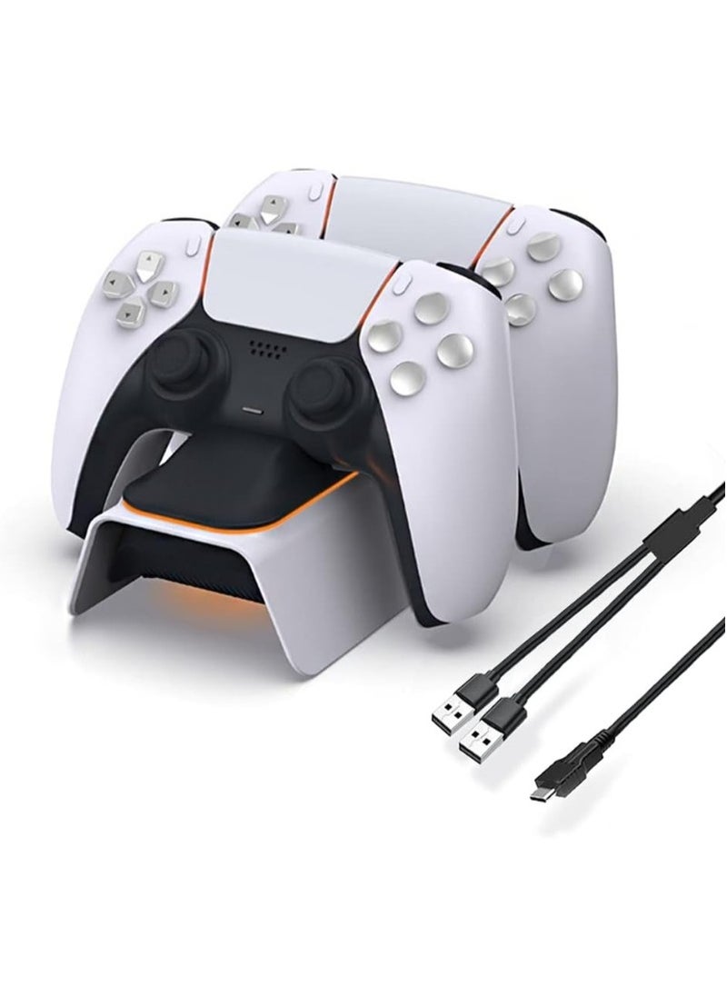 DOBE - Charger Station for Ps5 Controller, Playstation 5 Fast Charging Dock with LED Indicator, High Speed for Sony DualSense Controller, White - Image 1