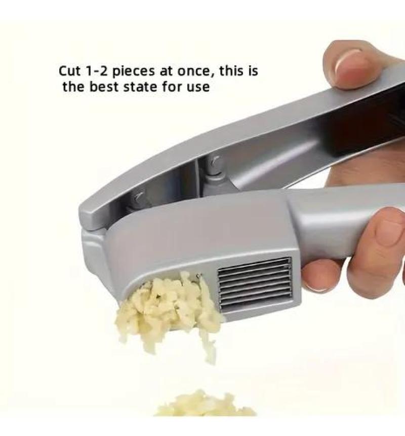 Manual Garlic Slicer 2-in-1 Versatile Garlic Mincer - Grey Dual-Function Garlic Chopper with Comfort Grip for Home Kitchen Meal Prep - Image 4