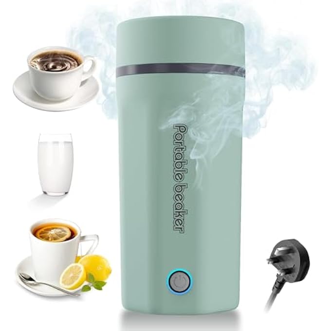 NALACAL غلاية سفر محمولة بسعة 500 مل، غلاية كهربائية صغيرة سريعة الغليان، غلاية شاي سفر هادئة، إيقاف تلقائي، بطانة من الفولاذ المقاوم للصدأ - Image 1