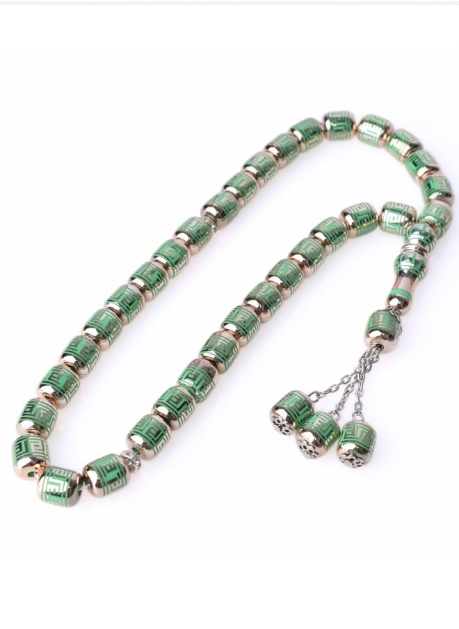 NAMAT - Laser engraved Rosary 33 Beads Green Color, Come's With A Gift Box - Image 1