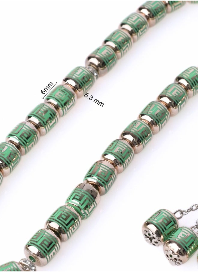 NAMAT - Laser engraved Rosary 33 Beads Green Color, Come's With A Gift Box - Image 1