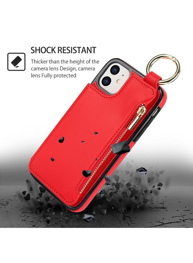 اس-توب جراب هاتف iPhone 12 RFlD مضاد للسرقة مزود بحلقة مزدوجة وسحاب وبطاقة - Image 2