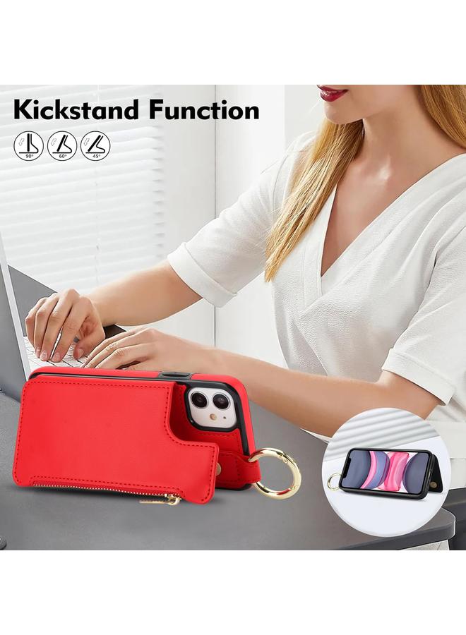 اس-توب جراب هاتف iPhone 12 RFlD مضاد للسرقة مزود بحلقة مزدوجة وسحاب وبطاقة - Image 4