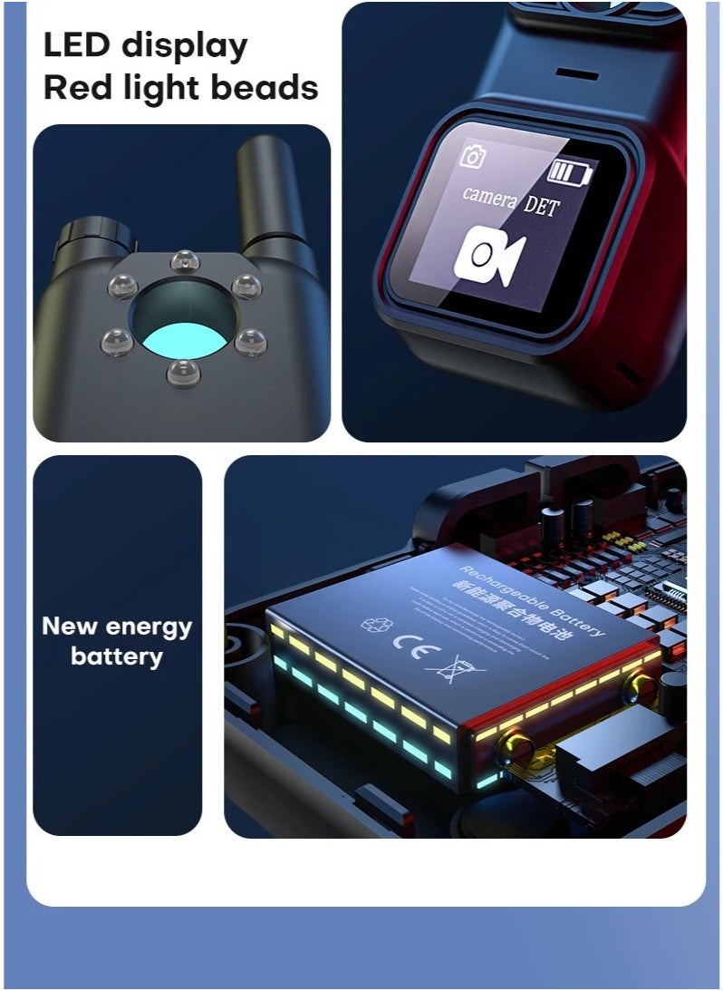 AK780 Multi-Function Anti-Spy Camera Detector & RF Signal Finder | Wireless Hidden Camera, GPS Tracker, Audio Bug Scanner | Advanced Privacy Protection for Home, Office, Travel | Detects 1.2G-6.5G Wireless & GSM Signals | Infrared Lens Finder, Vibration & Magnetic Detection | Portable Security Device with Alarm & Flashlight