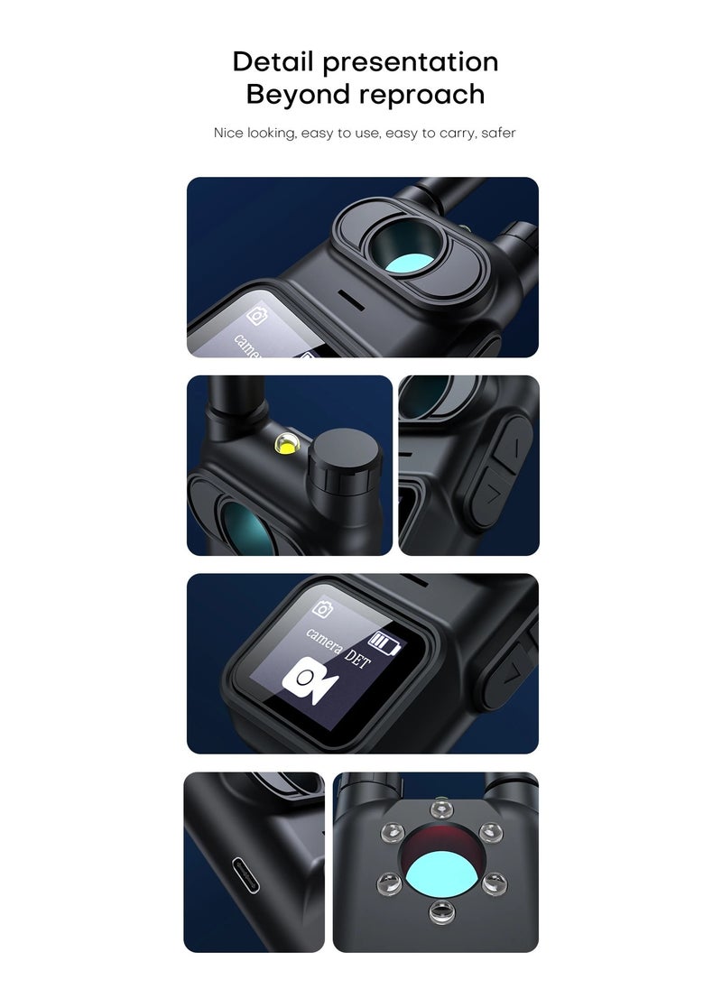 MOCOM AK780 Multi-Function Anti-Spy Camera Detector & RF Signal Finder | Wireless Hidden Camera, GPS Tracker, Audio Bug Scanner | Advanced Privacy Protection for Home, Office, Travel | Detects 1.2G-6.5G Wireless & GSM Signals | Infrared Lens Finder, Vibration & Magnetic Detection | Portable Security Device with Alarm & Flashlight  - Image 4