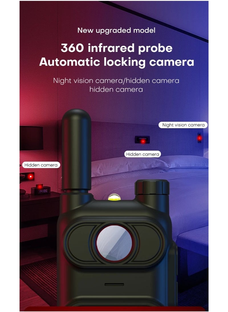 AK780 Multi-Function Anti-Spy Camera Detector & RF Signal Finder | Wireless Hidden Camera, GPS Tracker, Audio Bug Scanner | Advanced Privacy Protection for Home, Office, Travel | Detects 1.2G-6.5G Wireless & GSM Signals | Infrared Lens Finder, Vibration & Magnetic Detection | Portable Security Device with Alarm & Flashlight