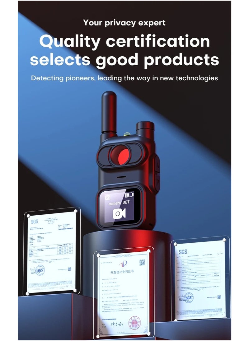 AK780 Multi-Function Anti-Spy Camera Detector & RF Signal Finder | Wireless Hidden Camera, GPS Tracker, Audio Bug Scanner | Advanced Privacy Protection for Home, Office, Travel | Detects 1.2G-6.5G Wireless & GSM Signals | Infrared Lens Finder, Vibration & Magnetic Detection | Portable Security Device with Alarm & Flashlight