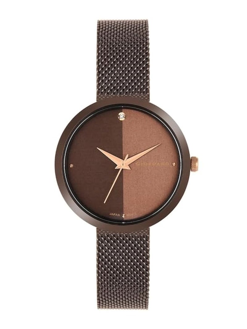 Giordano Eleganza Collection Analog Wrist Watch for Women with Color Variant, Stylish Wired Metal Mesh Band| Ladies - GD-4062 - Image 1