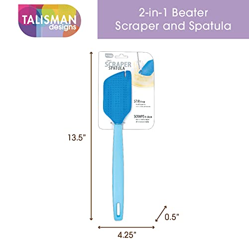 Talisman Designs 2-in-1 Beater Scraper & Spatula | Baking & Cooking Kitchen Tool | Multipurpose Utensil | Spatula Baking Scraper | Comfort Grip Handle - Image 4