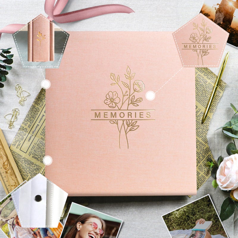 Holoary Photo Album 4x6 500 Photos, 500 Pockets Picture Album, Linen Fabric Cover Big Picture Book for Photos, 4x6 Photo Albums for Memories Family Weddings Travel(Pink) - Image 3