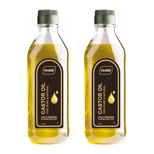 Kinsfolk CASTOR Oil ((100% Pure COLD PRESSED)) For HAIR GROWTH - 500 ml ((Pack Of 2)) - Image 2