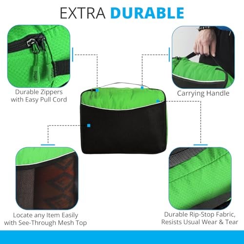 bago 7 Pcs Packing Cubes for Travel - 4 Travel Packing Cubes for Suitcases with 3 ZipLock Bags - Luggage Organizer Bags to Get Maximum Storage, Save Time & Effort to Pack (Green Red PurpleYellow) - Image 3