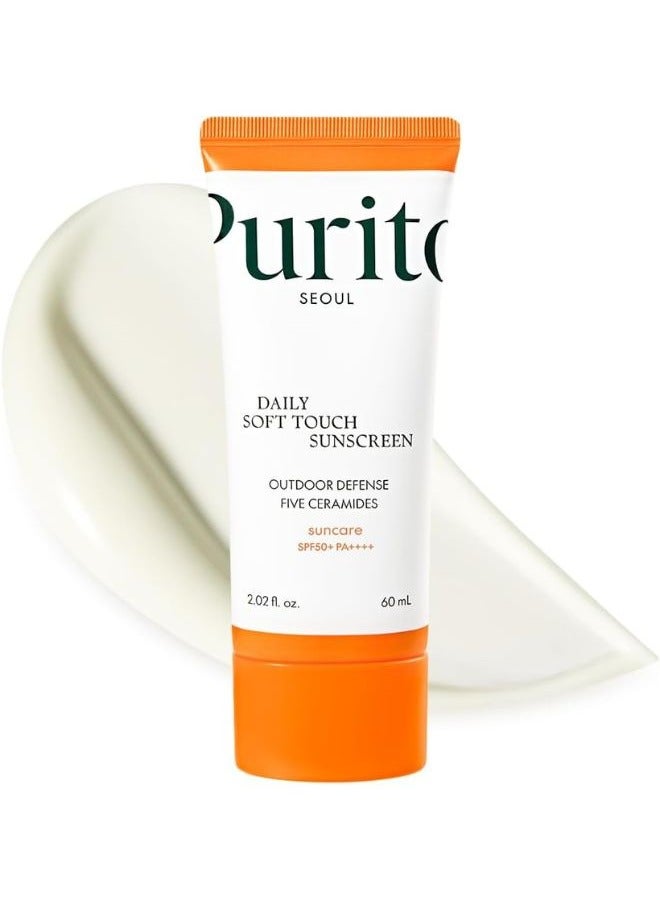 PURITO SEOUL Daily Soft Touch Sunscreen SPF50+ PA++++ 60ml, Lightweight For All Skin Types, VEGAN & Cruelty-Free - Image 1