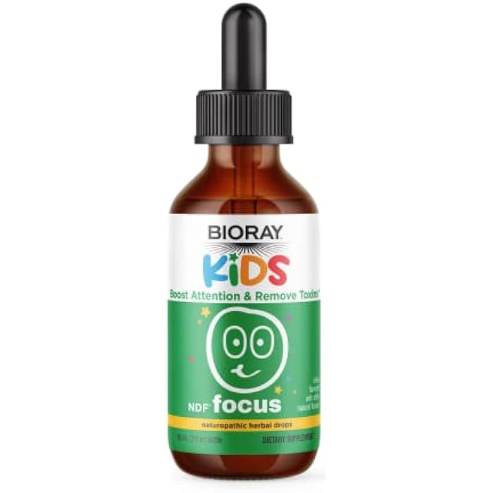BIORAY Kids NDF Focus, Citrus - 2 fl oz - Supports Cognitive Function, Enhances Clarity & Promotes Steady Energy Levels - Non-GMO, Vegetarian, Gluten Free - 1-2 Month Supply - Image 1