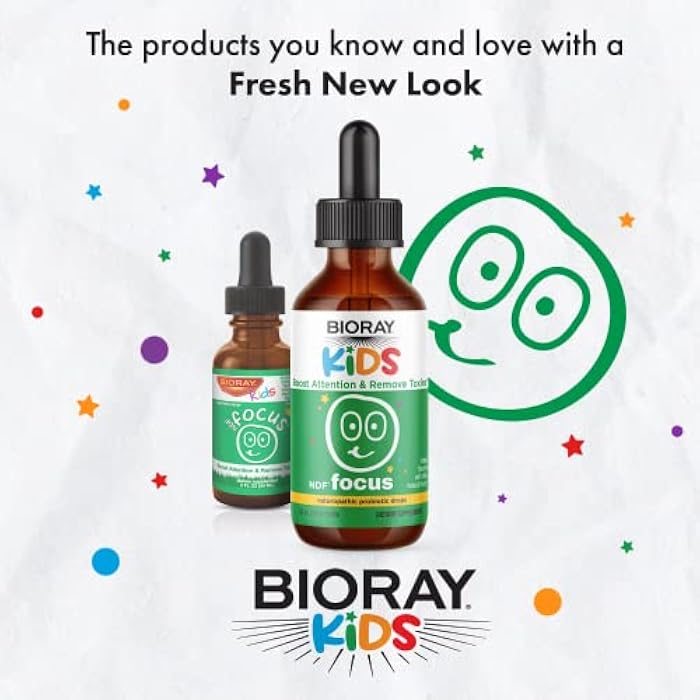 BIORAY Kids NDF Focus, Citrus - 2 fl oz - Supports Cognitive Function, Enhances Clarity & Promotes Steady Energy Levels - Non-GMO, Vegetarian, Gluten Free - 1-2 Month Supply - Image 3