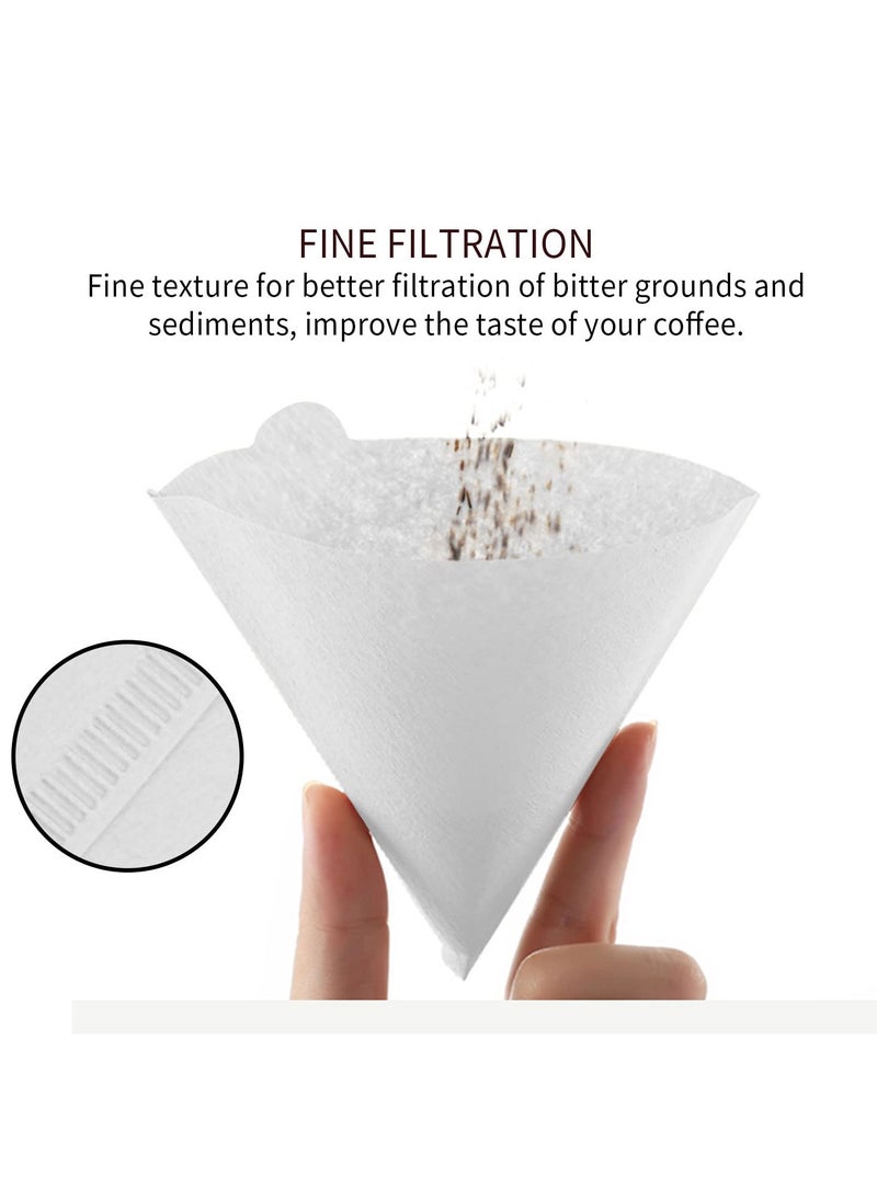 Coffee Filters, Size 02 Cone Natural Paper Filters, 100 Count 2-4 Cup, For Pour Over and Drip Coffee Maker (White V02) - Image 5