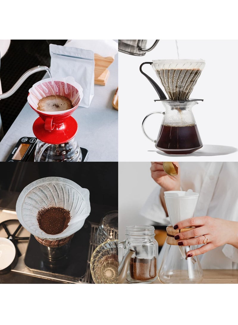 Coffee Filters, Size 02 Cone Natural Paper Filters, 100 Count 2-4 Cup, For Pour Over and Drip Coffee Maker (White V02) - Image 4