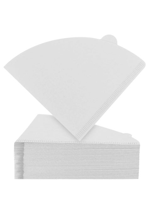 Coffee Filters, Size 02 Cone Natural Paper Filters, 100 Count 2-4 Cup, For Pour Over and Drip Coffee Maker (White V02)