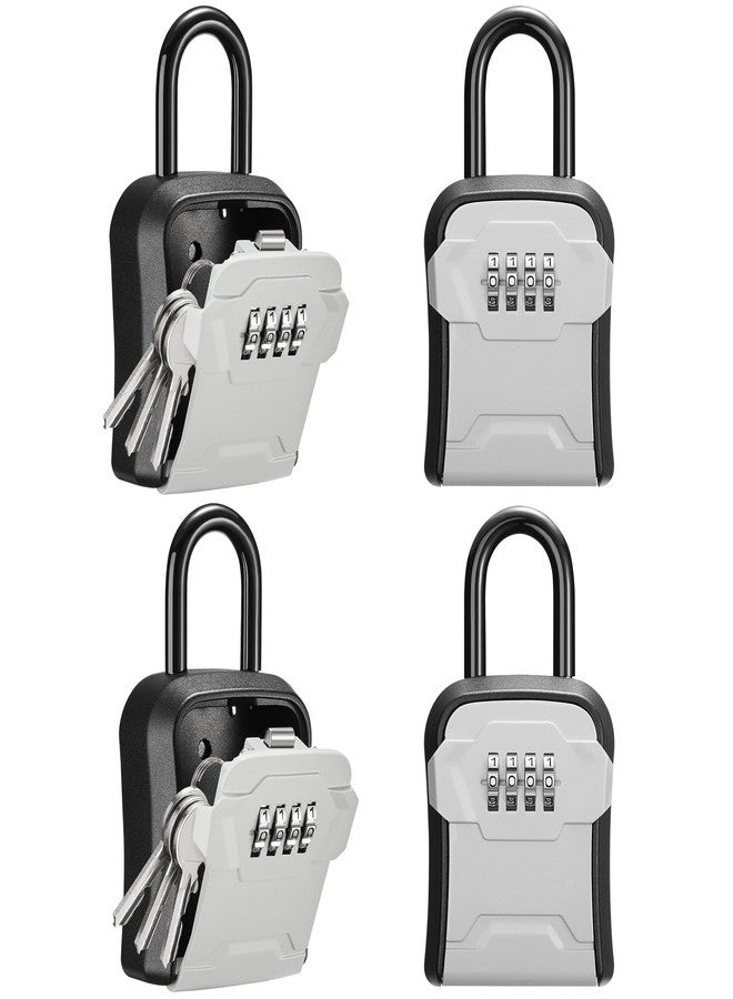 Puroma Key Lock Box for House Keys Combination Lockbox with Code, 4 Gray - Image 1