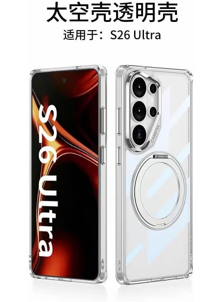 GKK Magnetic Case for Samsung Galaxy S26 Ultra PC + TPU Back Cover with Magnetic Kickstand & Easy Mount Compatibility، Transparent - Image 5