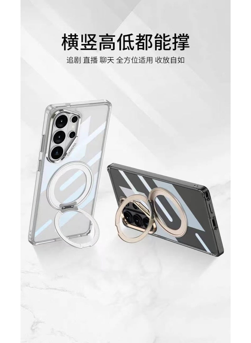 GKK Magnetic Case for Samsung Galaxy S26 Ultra PC + TPU Back Cover with Magnetic Kickstand & Easy Mount Compatibility، Transparent - Image 2