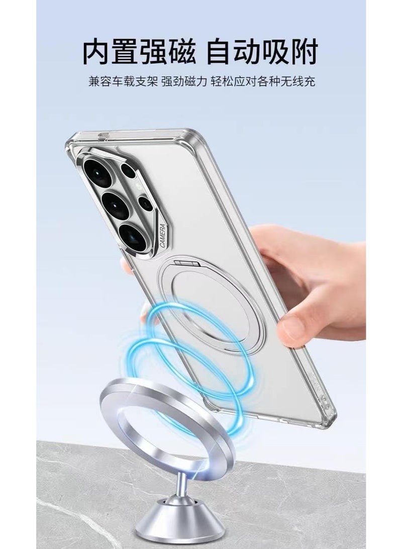 GKK Magnetic Case for Samsung Galaxy S26 Ultra PC + TPU Back Cover with Magnetic Kickstand & Easy Mount Compatibility، Transparent - Image 3