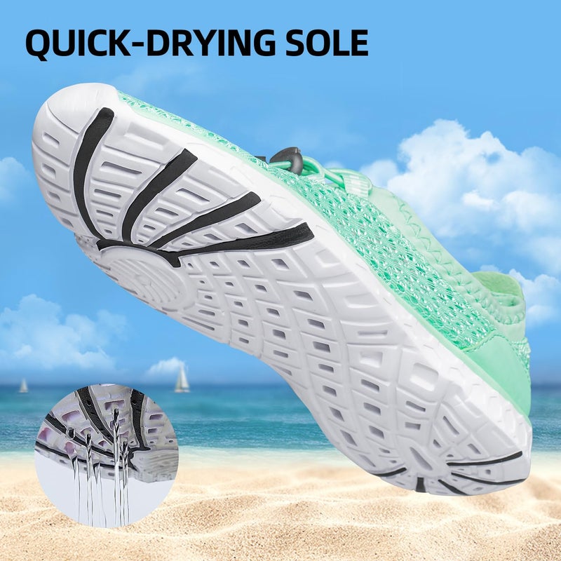 DOUSSPRT Women's Water Shoes Quick Drying Sports Aqua Shoes Green Size 8 - Image 4