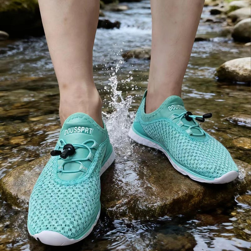 DOUSSPRT Women's Water Shoes Quick Drying Sports Aqua Shoes Green Size 8 - Image 2