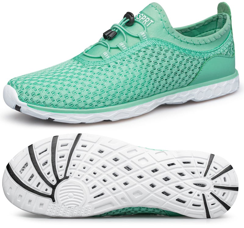 DOUSSPRT Women's Water Shoes Quick Drying Sports Aqua Shoes Green Size 8 - Image 1