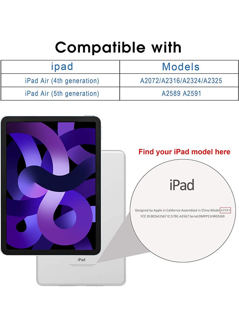 Theodor - Protective iPad Air 4 10.9" (2020)/ iPad Air 5 10.9 (2022) Slim Stand Hard Back Shell Smart Cover Case With Pencil Holder -Navy Blue - Image 1