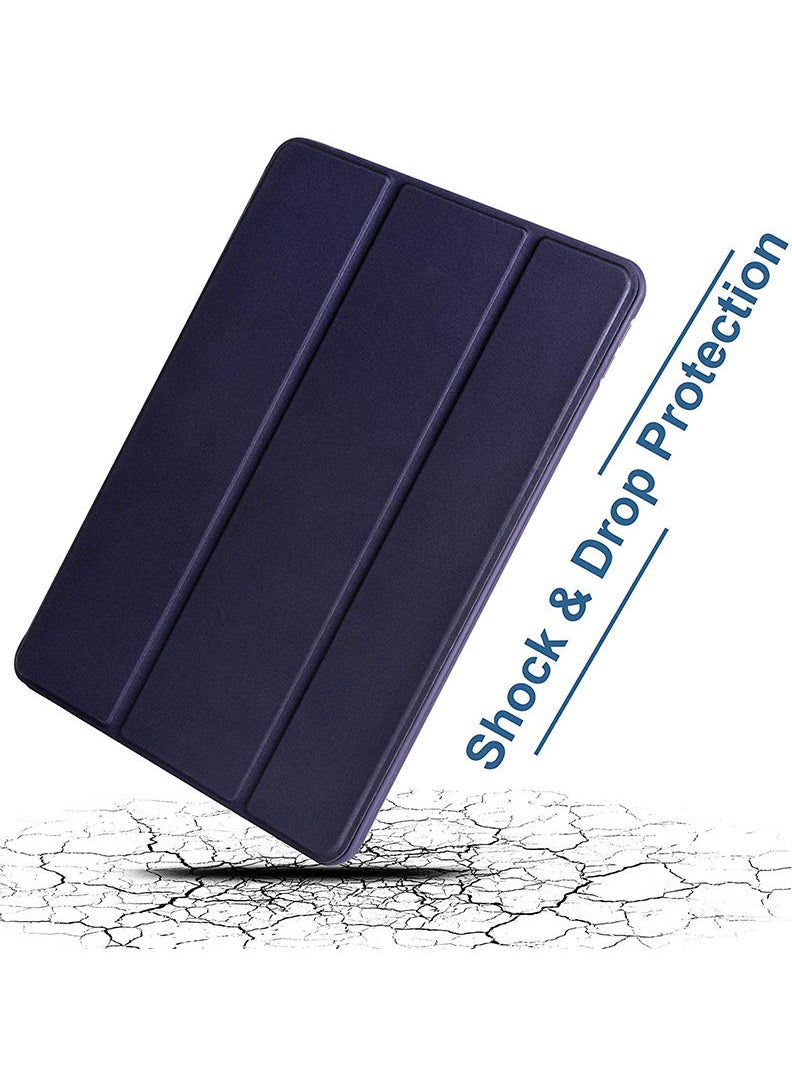 Theodor - Protective iPad Air 4 10.9" (2020)/ iPad Air 5 10.9 (2022) Slim Stand Hard Back Shell Smart Cover Case With Pencil Holder -Navy Blue - Image 1