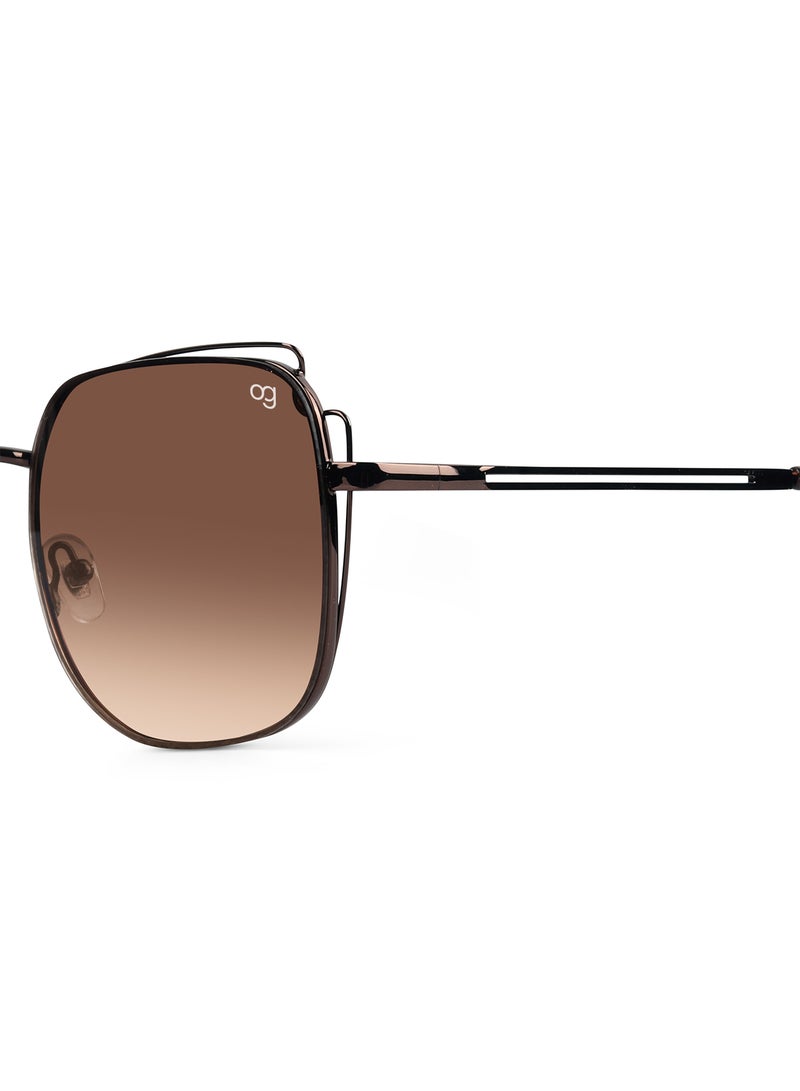 Woggles Latest & Stylish UV Protected Brown Square Sunglasses for Men & Women  - Image 2